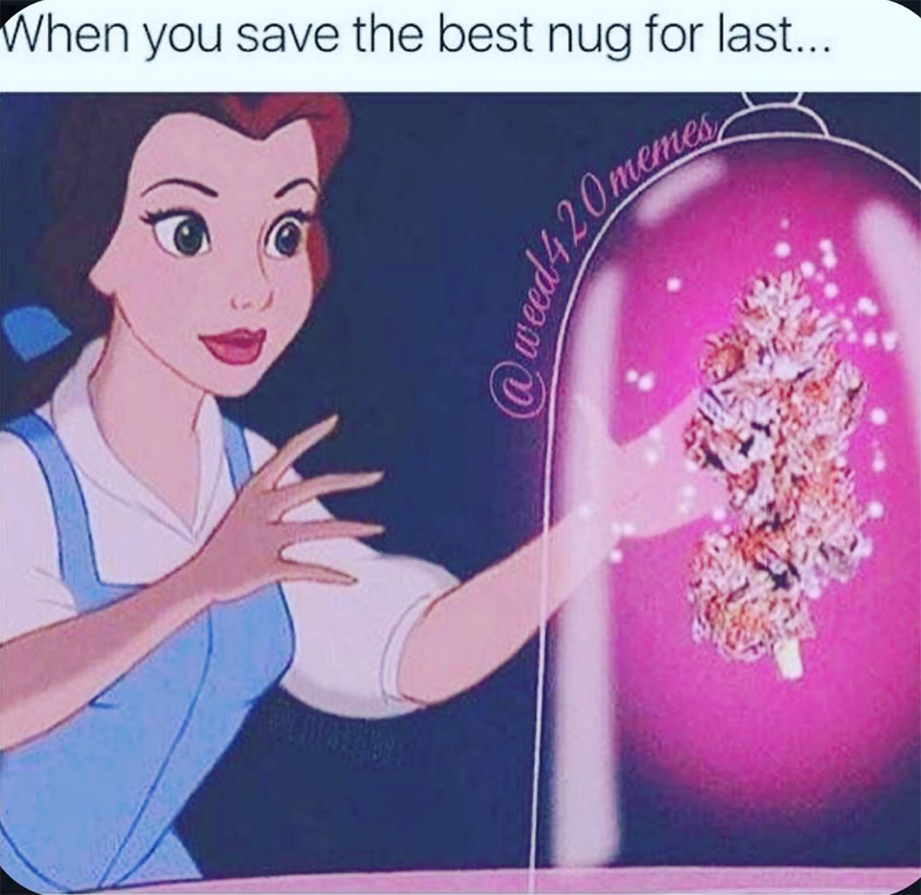When you save the best nug for last Cinderella - cannabis memes